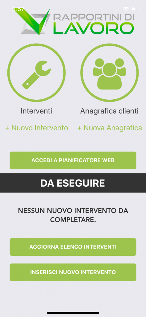 Accedi da APP al pianificatore Web